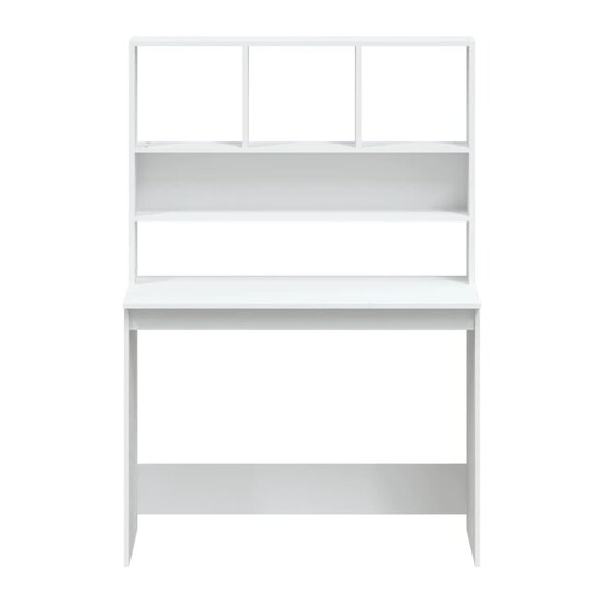 Bureau met schappen 102x45x148 cm bewerkt hout wit
