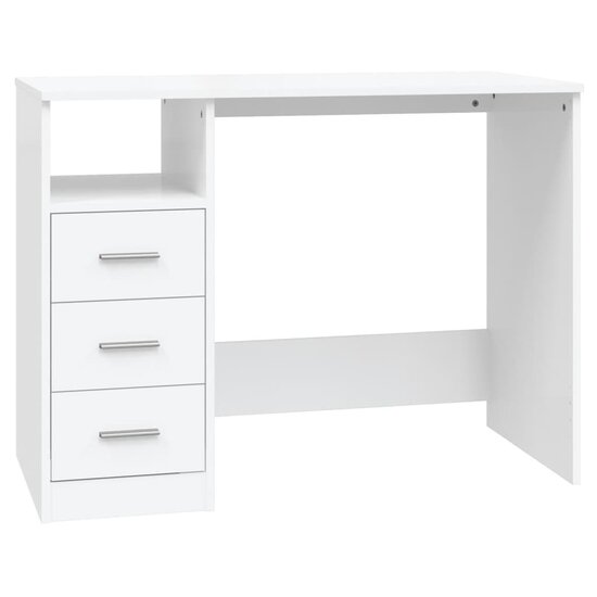 Bureau met lades 102x50x76 cm bewerkt hout wit
