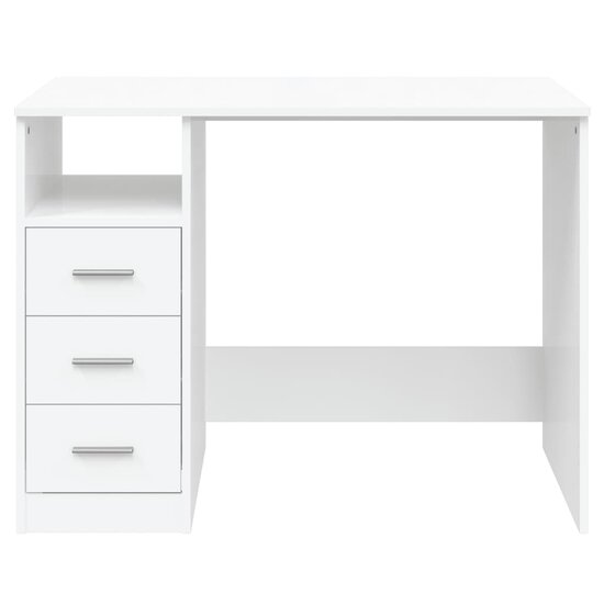 Bureau met lades 102x50x76 cm bewerkt hout wit