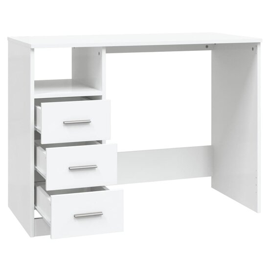 Bureau met lades 102x50x76 cm bewerkt hout wit
