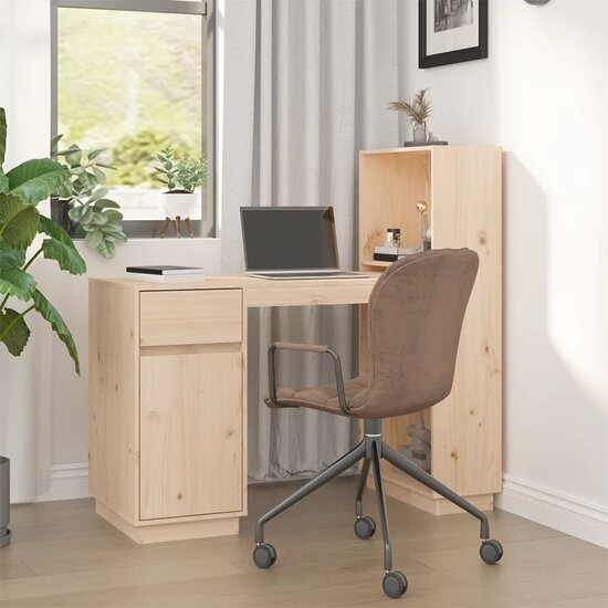 Bureau 110X53X117 Cm Massief Grenenhout Naturel