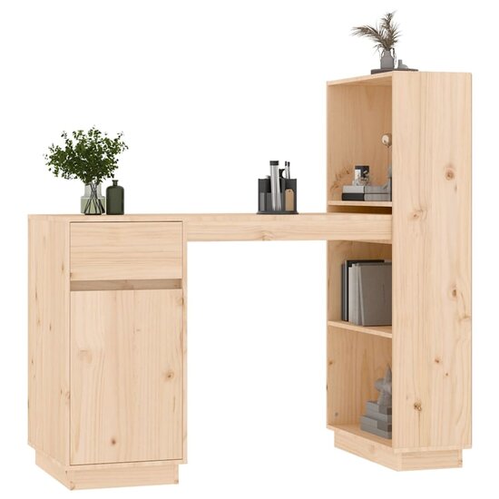 Bureau 110X53X117 Cm Massief Grenenhout Naturel