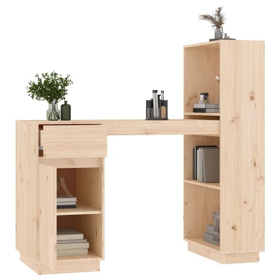 Bureau 110X53X117 Cm Massief Grenenhout Naturel