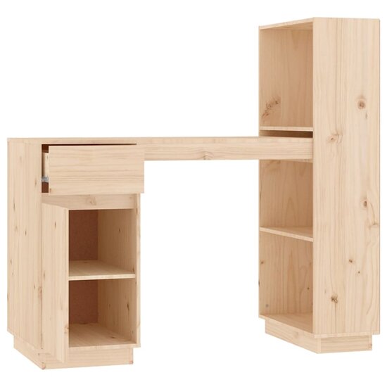 Bureau 110X53X117 Cm Massief Grenenhout Naturel