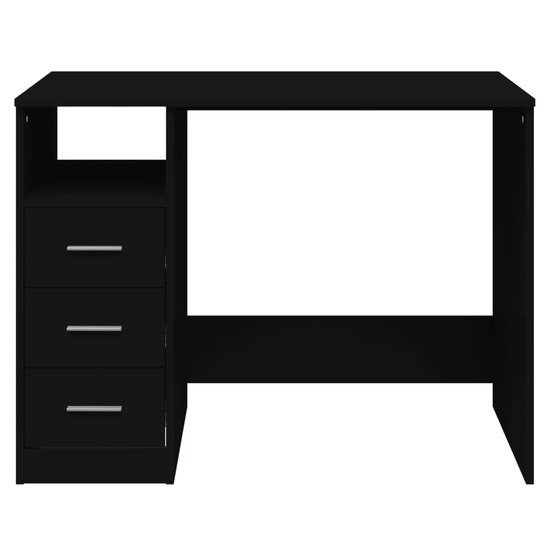Bureau Met Lades 102X50X76 Cm Bewerkt Hout Zwart