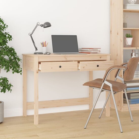 Bureau Met Lades 100X50X78 Cm Massief Grenenhout Naturel