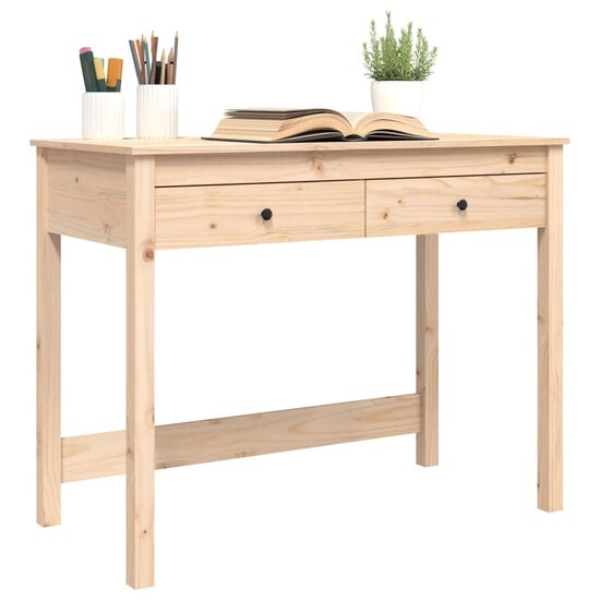 Bureau Met Lades 100X50X78 Cm Massief Grenenhout Naturel