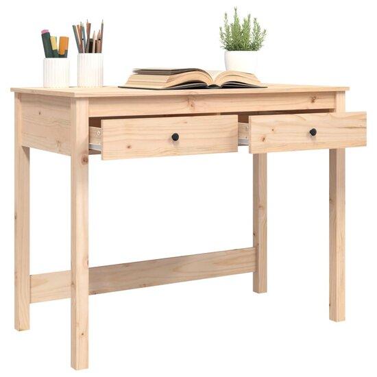 Bureau Met Lades 100X50X78 Cm Massief Grenenhout Naturel