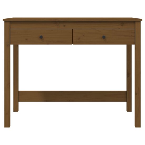 Bureau met lades 100x50x78 cm massief grenenhout honingbruin