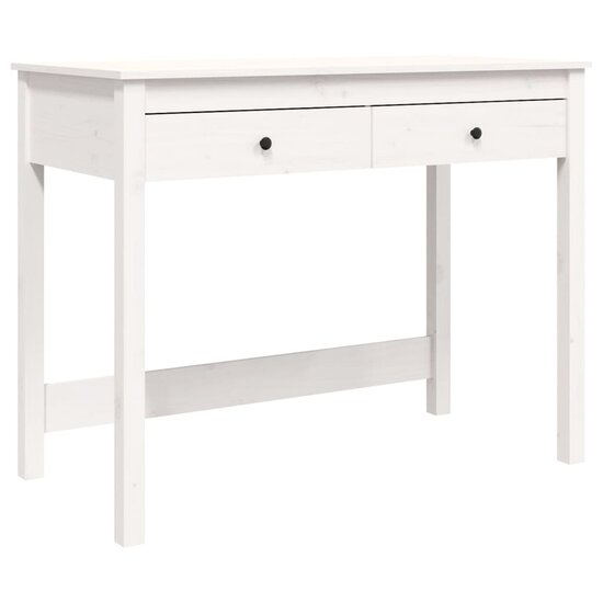 Bureau met lades 100x50x78 cm massief grenenhout wit