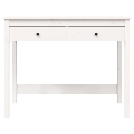 Bureau met lades 100x50x78 cm massief grenenhout wit