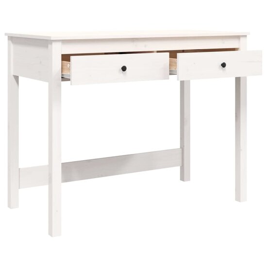 Bureau met lades 100x50x78 cm massief grenenhout wit