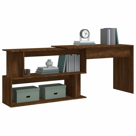 Hoekbureau 200X50X76 Cm Bewerkt Hout bruin eikenkleur