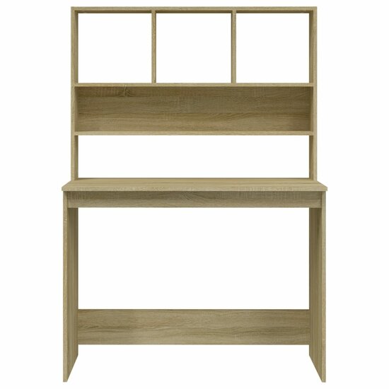 Bureau met schappen 102x45x148 bewerkt hout sonoma eikenkleur