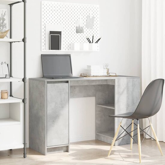 Bureau 120X42X76 Cm Spaanplaat Betongrijs