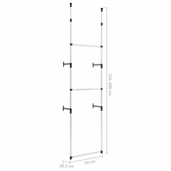 Kledingkastsysteem met stangen telescopisch aluminium