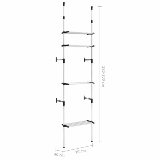 Kledingkastsysteem Met Schappen Telescopisch Aluminium