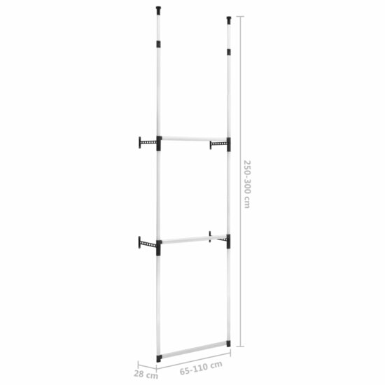 Kledingkastsysteem Met Stangen Telescopisch Aluminium