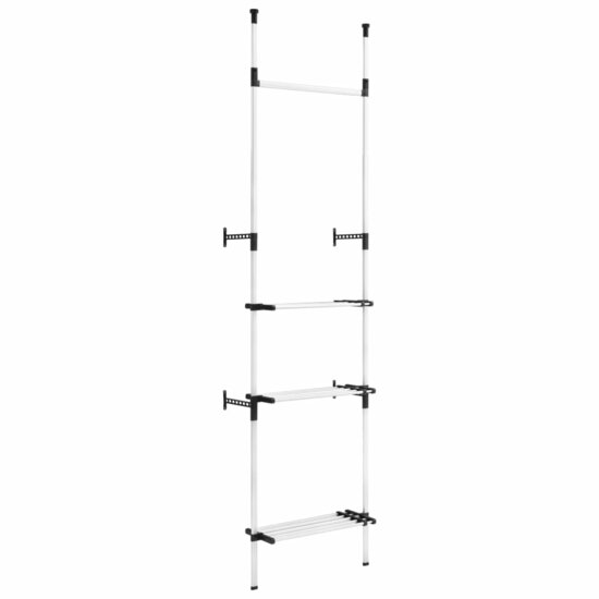Kledingkastsysteem met stangen en schap telescopisch aluminium Home