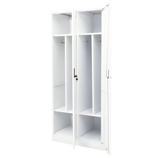 Kledingkast 80X50X180 Cm Staal Wit