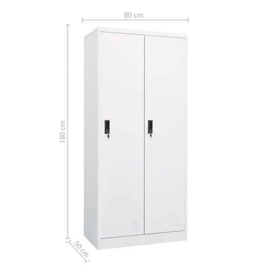 Kledingkast 80X50X180 Cm Staal Wit