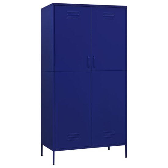 Kledingkast 90x50x180 cm staal marineblauw
