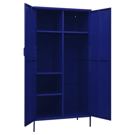 Kledingkast 90x50x180 cm staal marineblauw