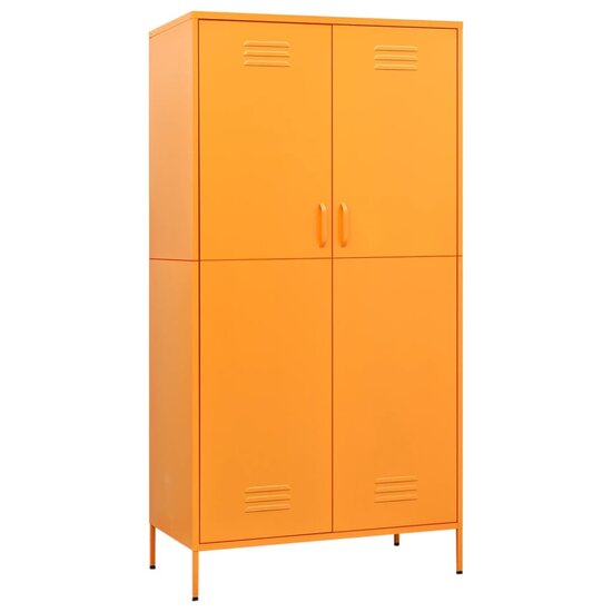 Kledingkast 90x50x180 cm staal mosterdgeel