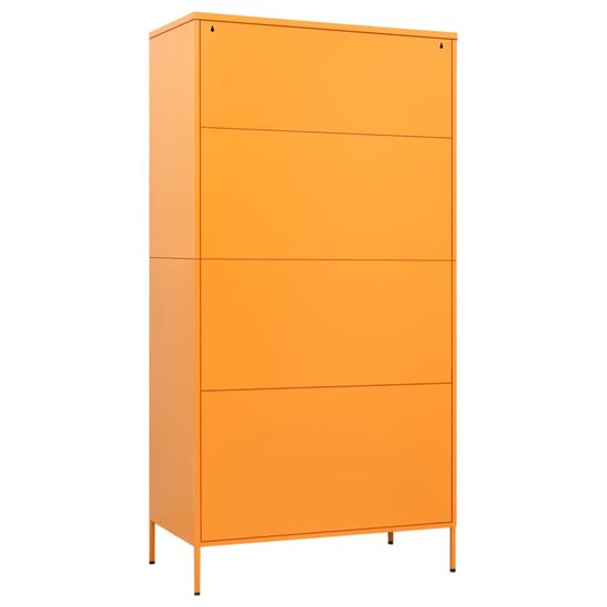 Kledingkast 90x50x180 cm staal mosterdgeel