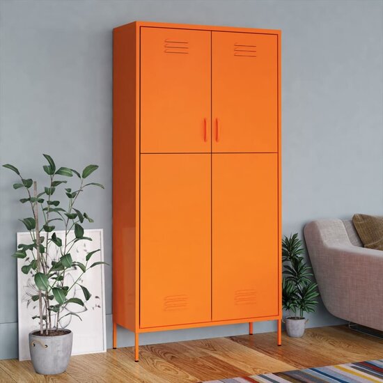 Kledingkast 90X50X180 Cm Staal Oranje orange