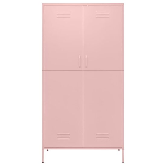 Kledingkast 90x50x180 cm staal roze