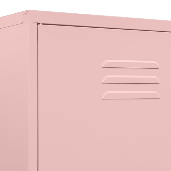 Kledingkast 90x50x180 cm staal roze