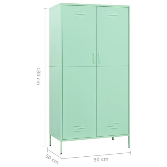 Kledingkast 90X50X180 Cm Staal Mintkleurig Mintgroen