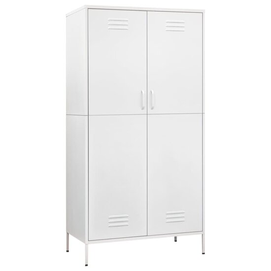 Kledingkast 90x50x180 cm staal wit