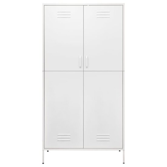 Kledingkast 90x50x180 cm staal wit