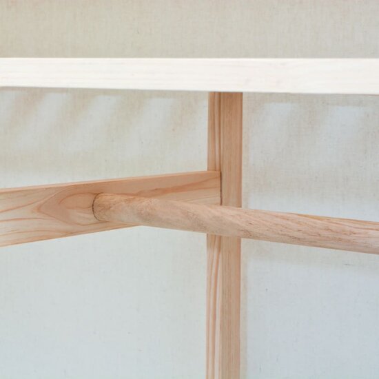 Kledingkast Stof En Grenenhout 110X40X170 Cm Wit