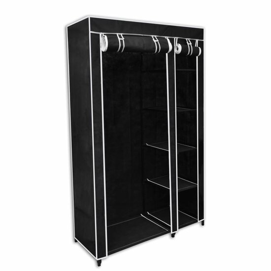 Kledingkast opvouwbaar 110x45x175 cm zwart
