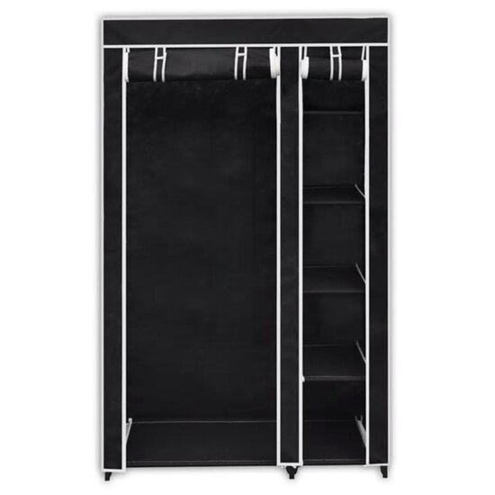 Kledingkast opvouwbaar 110x45x175 cm zwart