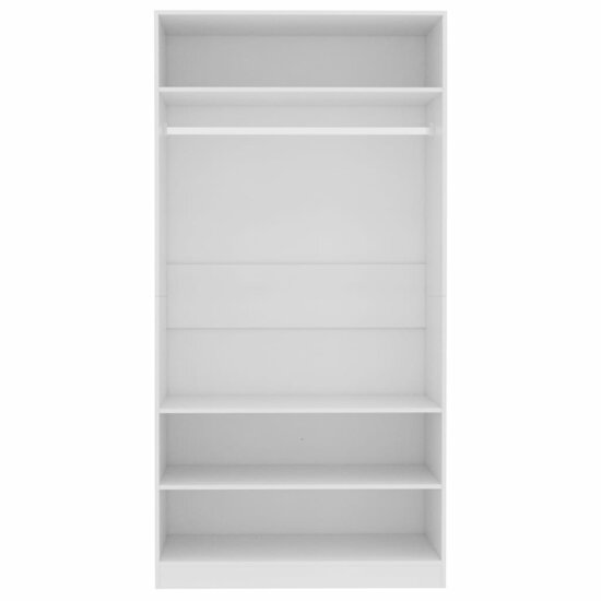 Kledingkast Bewerkt Hout Wit 3 schappen 100 x 50 x 200 cm