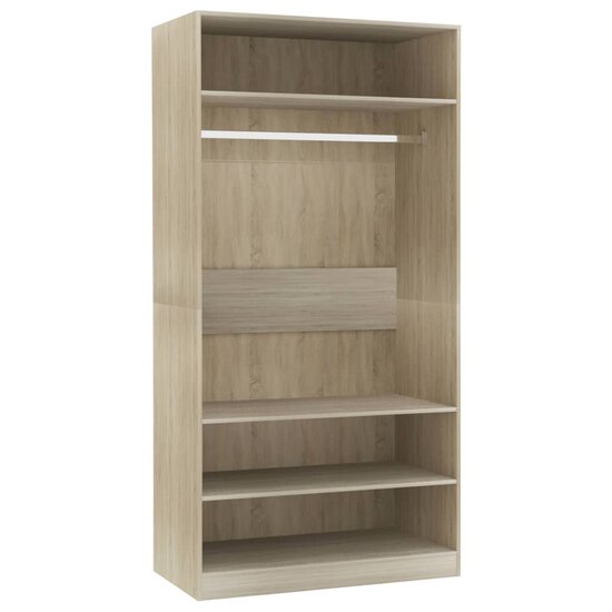 Kledingkast 100x50x200 cm bewerkt hout sonoma eikenkleurig