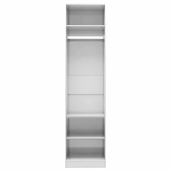 Kledingkast 50x50x200 cm bewerkt hout hoogglans wit