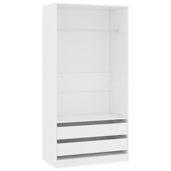 Kledingkast 100x50x200 cm bewerkt hout wit