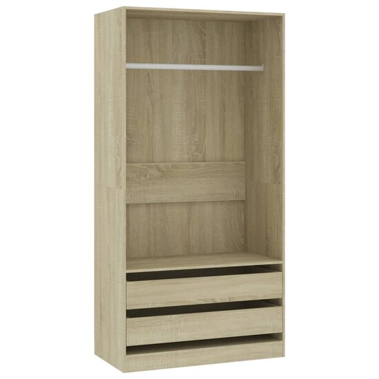 Kledingkast Bewerkt Hout Kleurig Sonoma Eiken 2 lades 100 x 50 x 200 cm