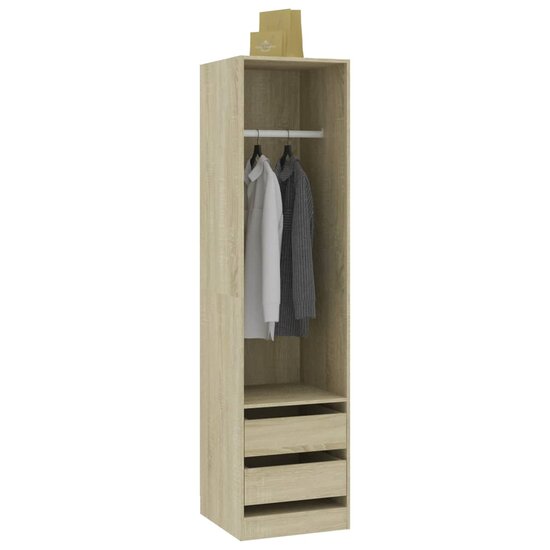 Kledingkast met lades 50x50x200 cm bewerkt hout sonoma eiken