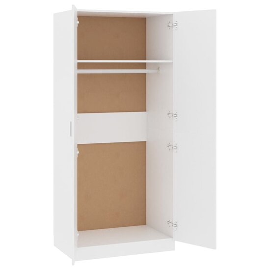 Kledingkast 80x52x180 cm bewerkt hout wit