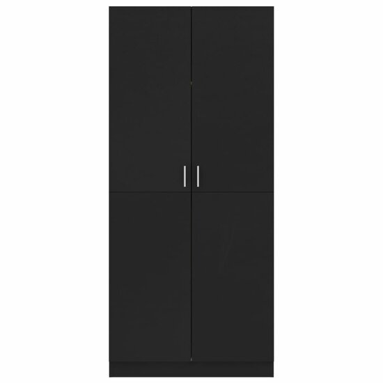 Kledingkast 80x52x180 cm bewerkt hout zwart