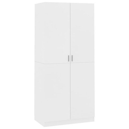Kledingkast 90X52X200 Cm Bewerkt Hout Wit