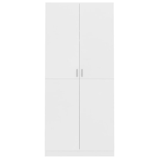 Kledingkast 90X52X200 Cm Bewerkt Hout Wit
