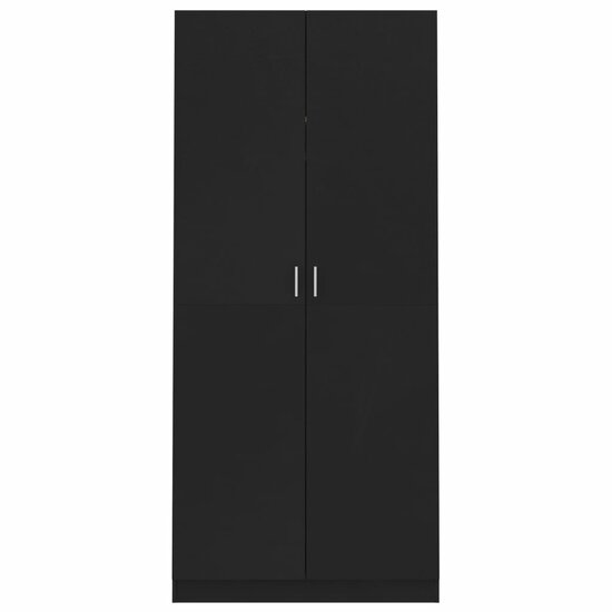 Kledingkast 90X52X200 Cm Bewerkt Hout Zwart