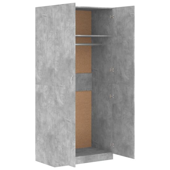 Kledingkast 90x52x200 cm bewerkt hout betongrijs